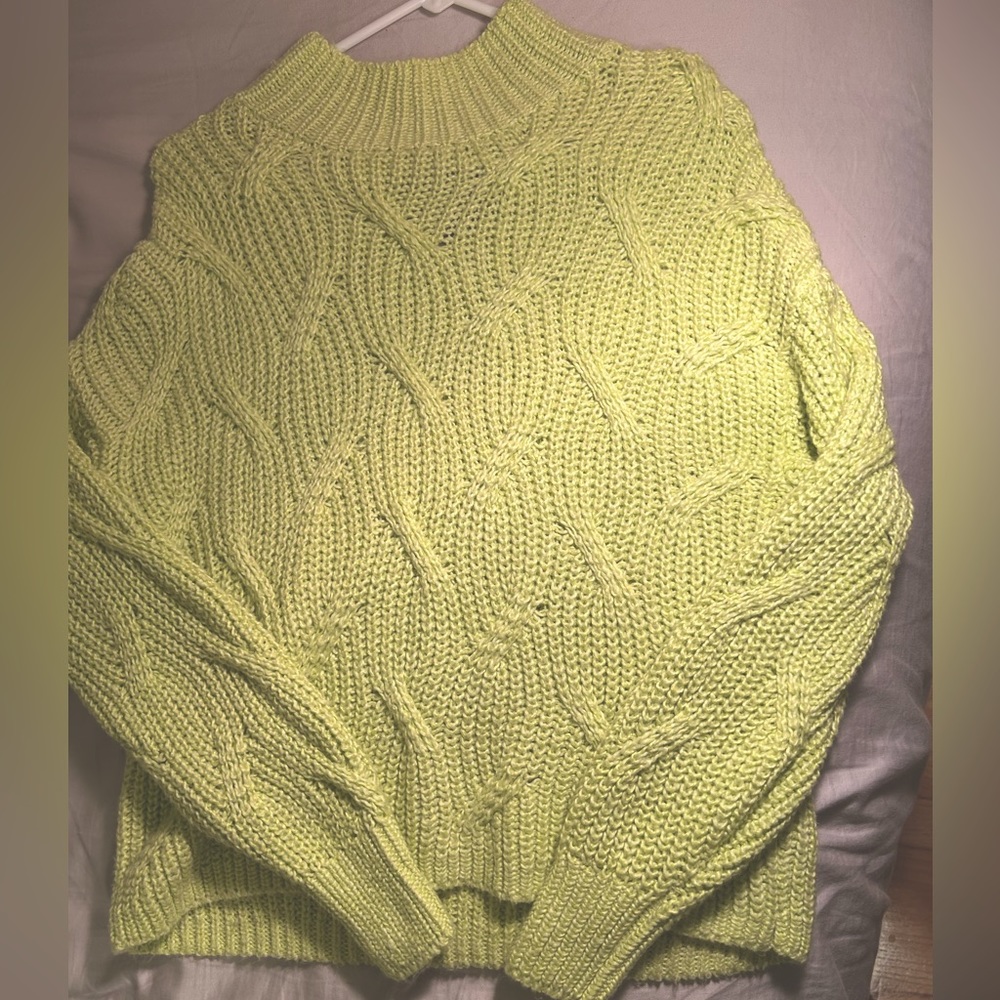 American eagle neon green sweater